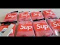 (8) Supreme x Hanes Red Crew Socks 4 Pack + Try On Feet!
