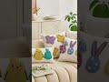 Amazon Cross border New Easter Rabbit Pillow Circle Velvet Embroidered Pillow Cover Office Pillow