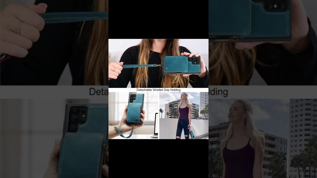 Caseme-case.com Samsung Galaxy S23 Ultra Wallet RFID Blocking Case Blue