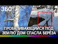 Жилой дом едва не упал в огромную воронку: хозяйку спасла берёза. Видео дыры под Нижним Новгородом