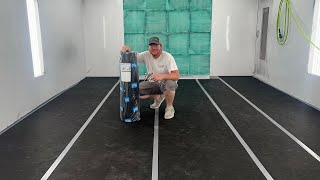 pig mat ultra duty grippy floor mat install in our paint booth