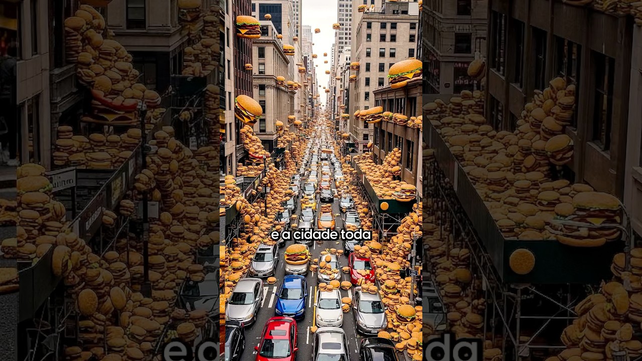 e se realmente chovesse hambúrguer