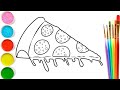 How to Draw a pizza for kids | Bolalar Uchun pizza chizish | Рисунок пицца для детей