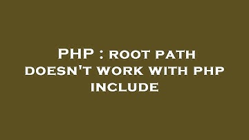 PHP : root path doesn