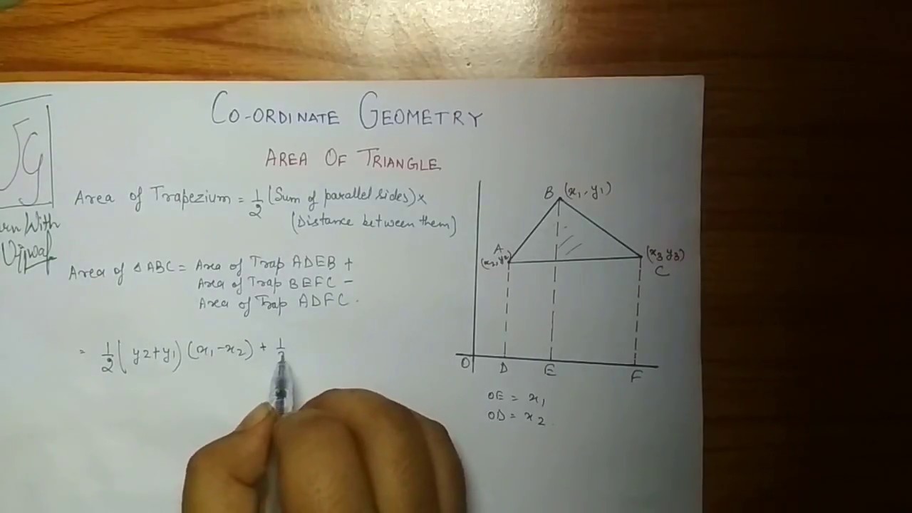 Coordinate Geometry Area of Triangle(hindi) with solved