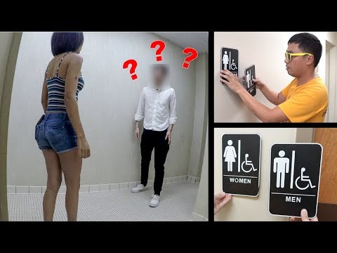 switching-bathroom-signs-prank-part-2!