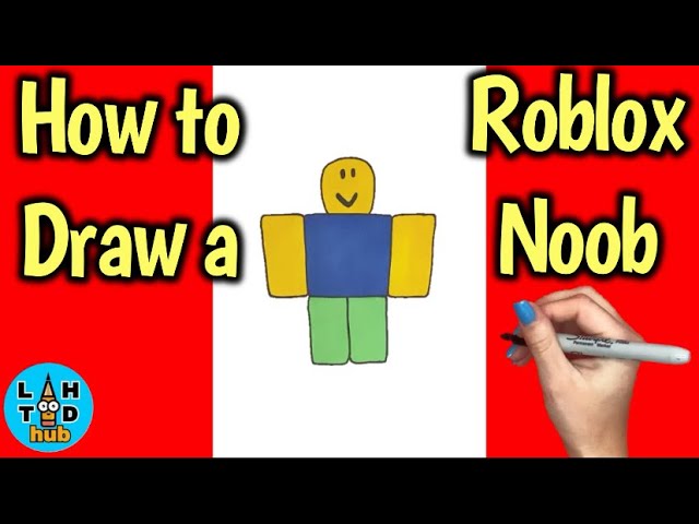 how to draw roblox noob - HOW TO DRAW ROBLOX NOOB EASY - DRAWING ROBLOX - DRAWING  ROBLOX CHARACTERS 
