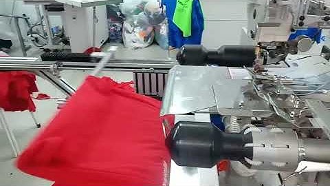 RAMBO RM-1278Tubular T shirt automatic bottom hemming machines running in Thailand customer factory
