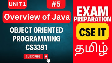 Overview of Java | Object Oriented Programming (CS3391) Unit 1 Concepts