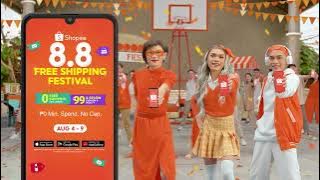 Shopee 8.8 Free Shipping Festival ngayong August 4-9!