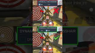 ✅ Best Dynamically Hide Crosshair setting in CODM BR 🔥💯 Codmobile Tips and Tricks #shorts #codmbr