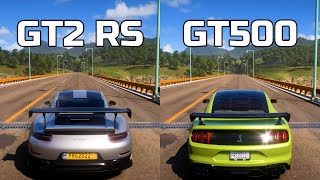 Forza Horizon 5: Porsche 911 GT2 RS vs Ford Mustang Shelby GT500 - Drag Race