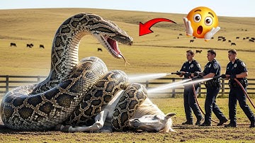 Animals Rescue: Brave Rescue Team Saves a White Horse from the Deadly Coils of a Giant Snake 🐍