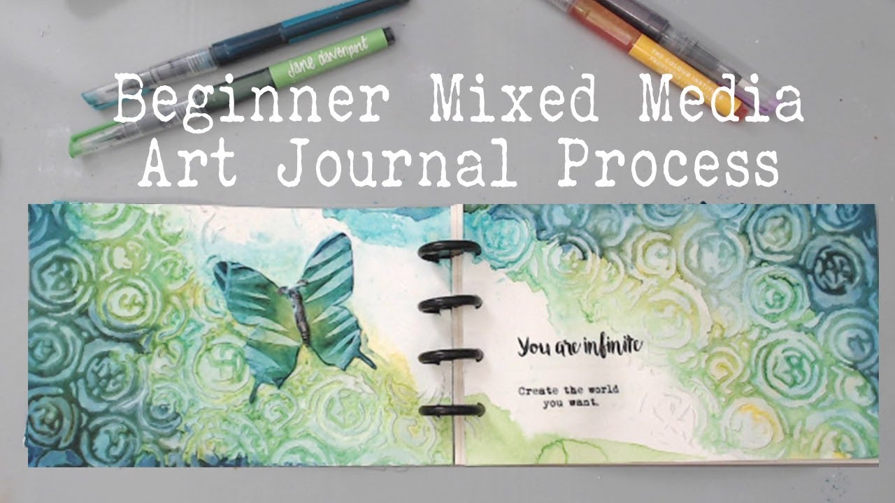 BEGINNERS ART JOURNAL PROCESS- How to start an art journal page?- Mixed  Media Art Journaling 