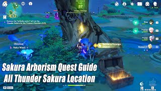 Sakura Arborism Quest Guide - All Thunder Sakura Location Showcase - Genshin Impact