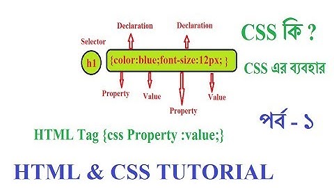 HTML &  CSS  BANGLA TUTORIAL FOR BEGINNERS PART 1 | CSS IN WEB DESIGN