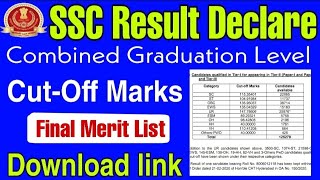 SSC CGL Declaration of Result of Combined Graduate Level (Tier-I) Examination, 2019