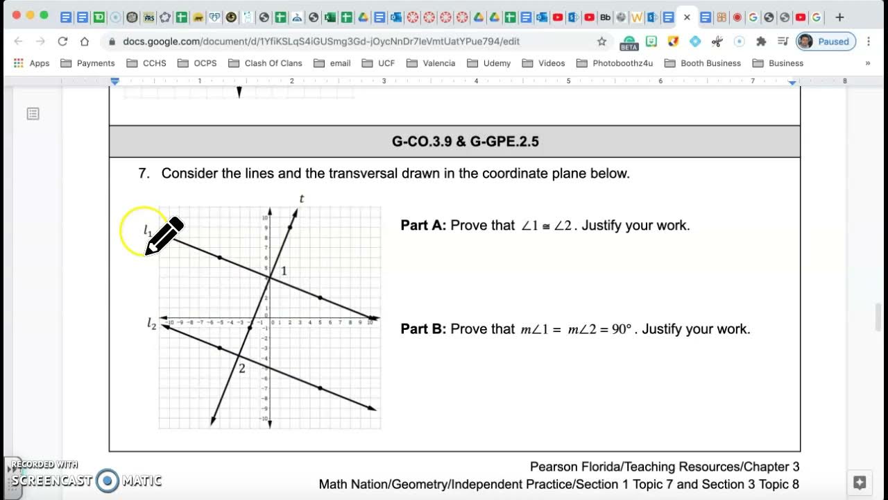 Geometry EOC Review "Angle Pair Relationships Proofs" YouTube