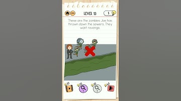 Brain Test 2 Level 13 || Smith and Joe part 2, These are the zombies Joe has thrown down the sewers,