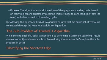 Understanding the Sub-Problem in Kruskal