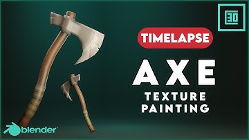 Low Poly Axe Texture Painting in Blender  3.2.0 | Capuccino 3D