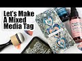 Mixed media tag with distress sprays