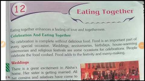 Class-4,EVS, lesson-12 Eating together, part-1