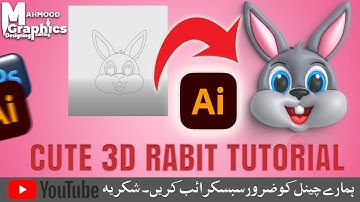 Turn Your Sketch Into 3d Cute Rabbit Design In Illustrator Tutorial, Urdu/Hind #mahmoodgraphics