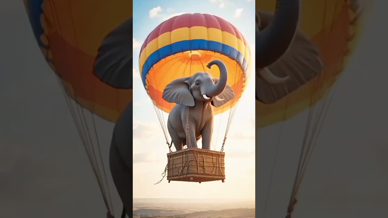 Elephant Flying In The Air 