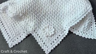 Easy & Fast Crochet Baby Blanket/Craft & Crochet Blanket 3824 / Crochet blanket / Blanket border