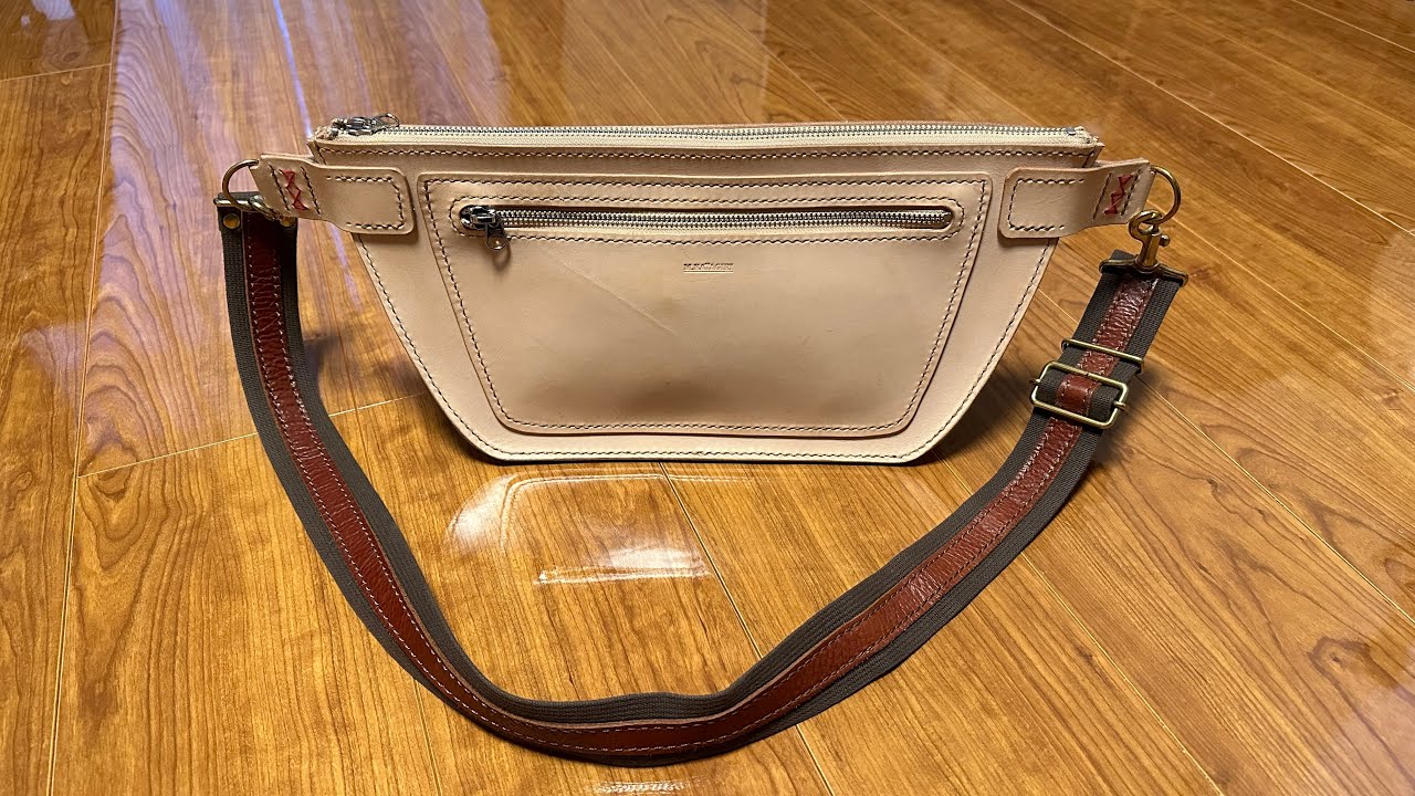 レザークラフト］ボディバックの製作 - YouTube