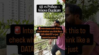 SQL vs Python → Remove Duplicstes 🚨 Interviewers ask this to check whether you think like a DA.⬇️
