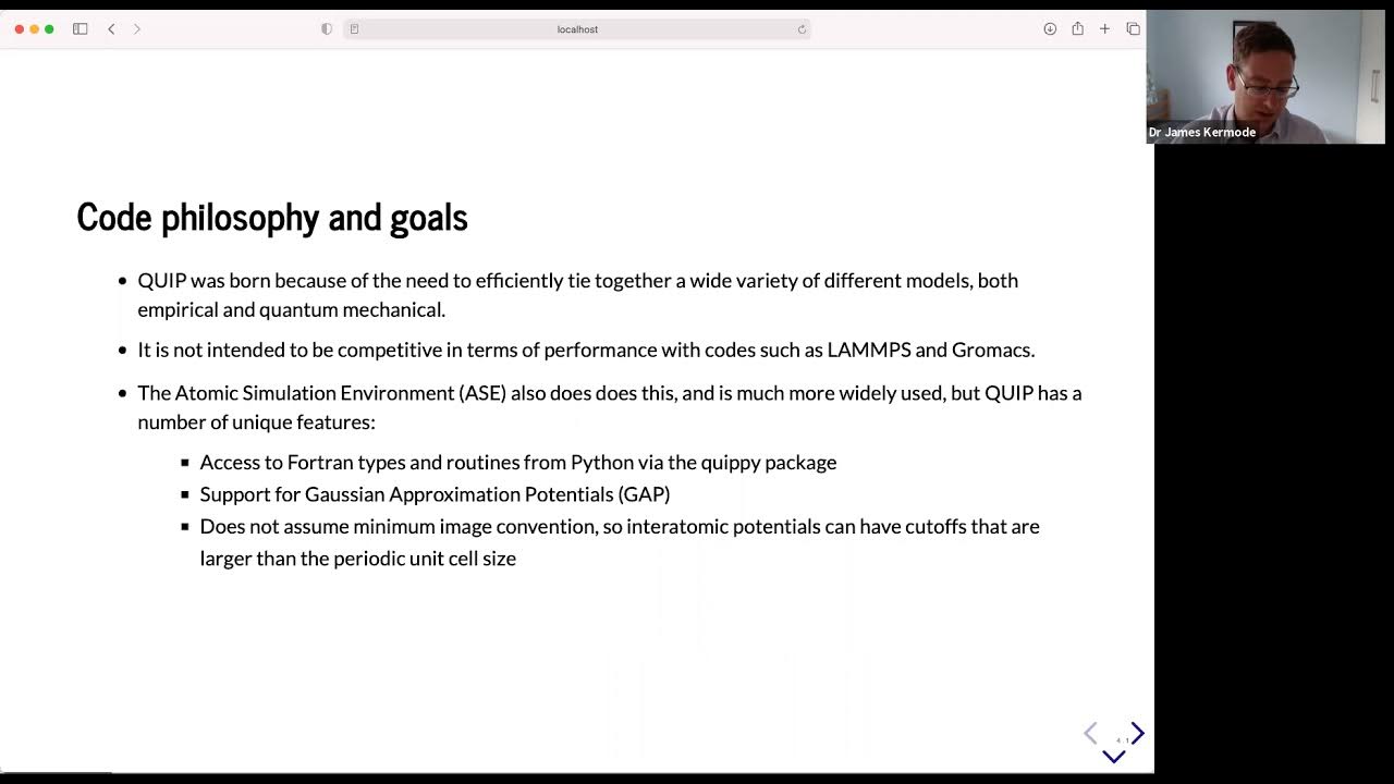 Quantum Mechanics and Interatomic Potentials the QUIP code YouTube