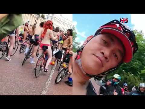 Naked Bike Ride in London. 😱OMG! My brother joins WNBR UK 2022. Watch from Start to finish #uk