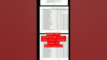 MBBS. BDS SELECTION LIST 28 FEB 2022 LINK IN DESCRIPTION