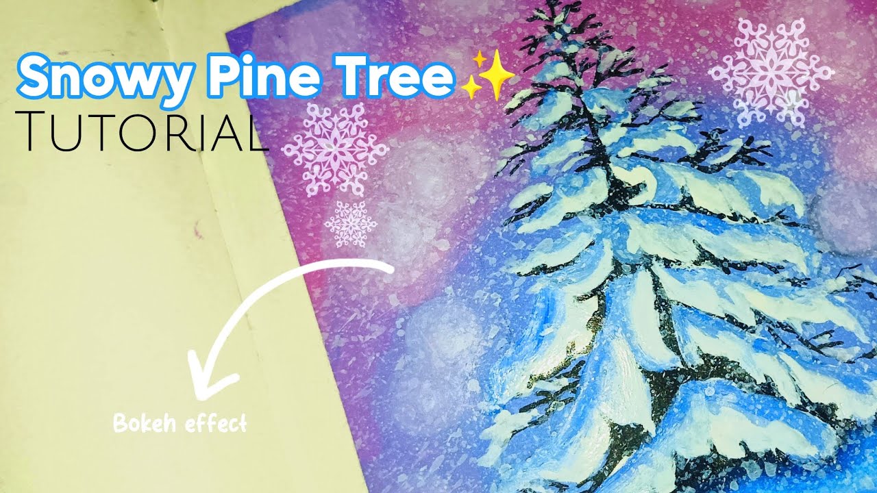 How to Paint a Snowy Pine Tree🌲| Pine tree Painting Tutorial - YouTube