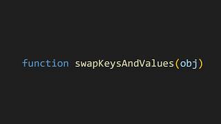 Swapping key value pairs of an object in js