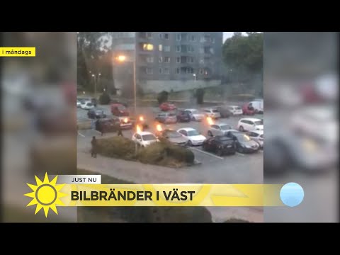 Två personer misstänkta efter bilbränderna i Västsverige  - Nyhetsmorgon (TV4)