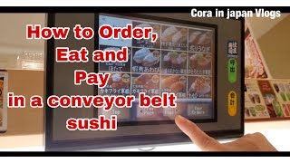 How to Order,Eat&Pay in a conveyor belt sushi restaurant in japan  vlog#18