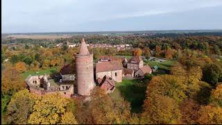 Höhenburg Burg Stargard Herbst 2020, Drohnenrundflug , Neubrandenburg, 4K, Mavic 2 Zoom, Waypoints