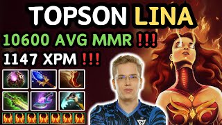 🔥 TOPSON LINA Midlane Highlights 21 KILLS 🔥 1147 XPM Magic Build By Topson - Dota 2