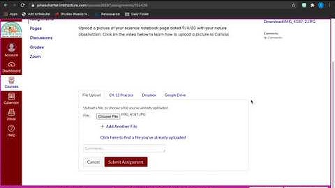 How to upload a picture to Canvas assignment