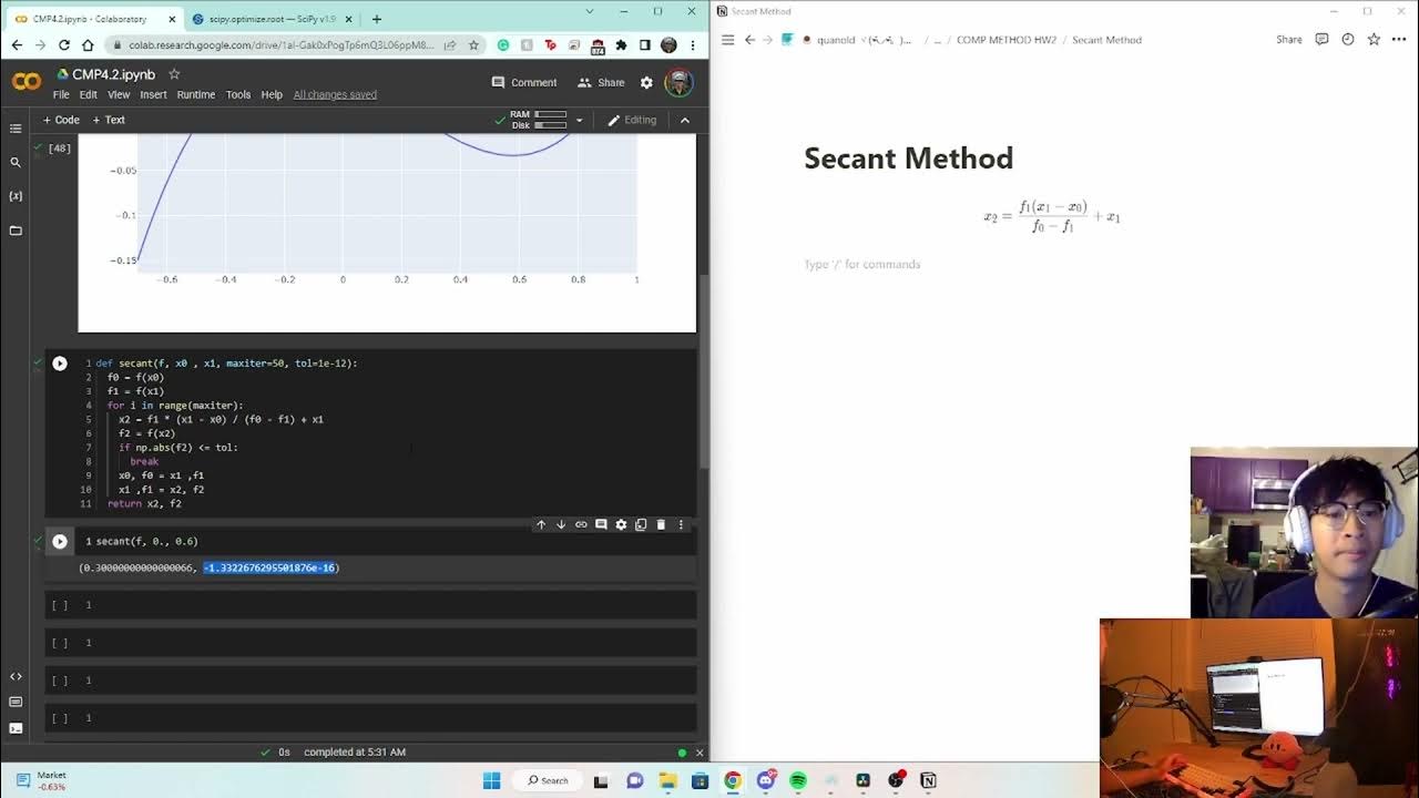 Root Solving: Secant and Newton's Method - YouTube