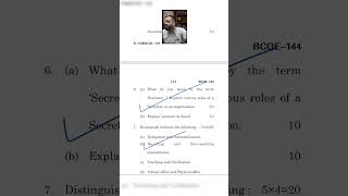 BCOE 144 Question Paper Dec 2025 | IGNOU BCOE 144 Office Management and Secretarial Practice