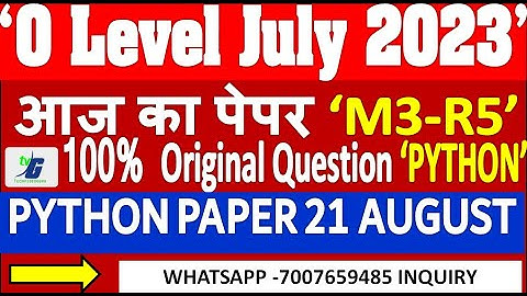 M3-R5 21 AUGUST Question Paper Solution JULY 2023 PYTHON  O Level July-August Paper Solution m3-r5.1