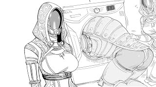 Xeno Step-Sis Stuck In Washing Machine | comic by baalbuddy