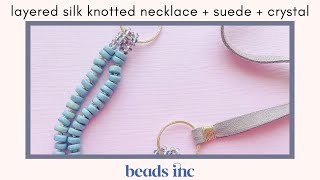 how to add a decorative crystal connection to your knotted necklace