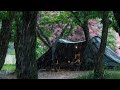 Camping sous de fortes pluies  toute la journe  couter le bruit de la pluie battante