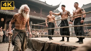 【2025动作电影】擂台激战！武士当众羞辱中国功夫，不料老乞丐上台，一招消滅所有武士！#movie #中國功夫 #kungfu #ipman #actionmovies