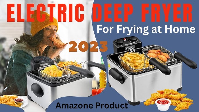 Elite Gourmet EDF2100 Electric Immersion Deep Fryer Removable Basket  Adjustable Temperature, Lid with Viewing Window and Odor Free Filter, 2  Quart /